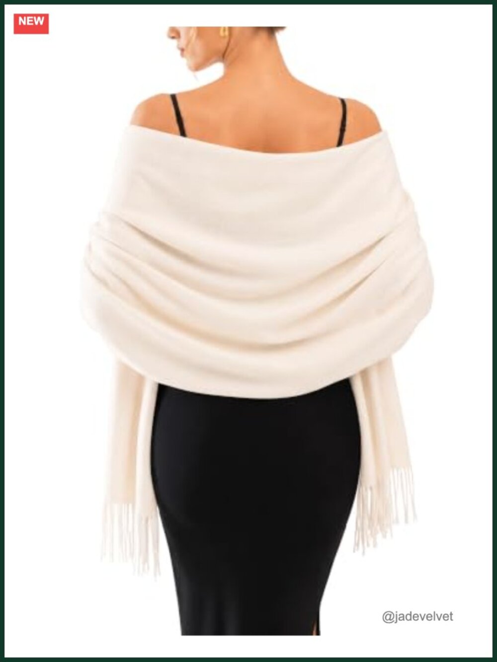 Womens Pashmina Shawl Wrap with Tassels for Evening Dresses